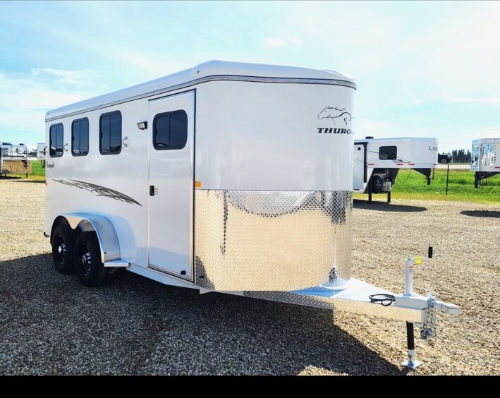 Actual 2027 Thuro-Bilt Renegade three-horse bumper-pull trailer